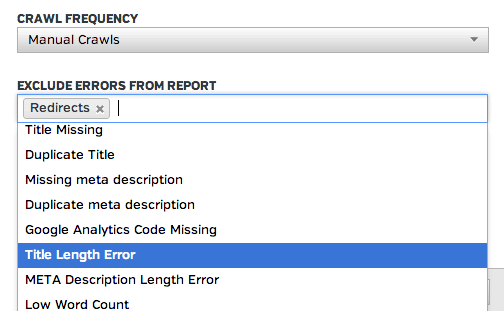 Excluding Errors from report - Screenshot