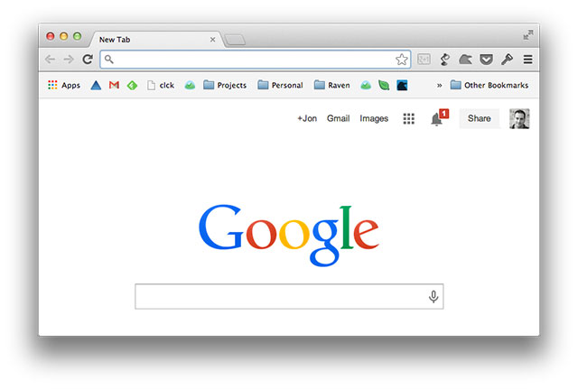 Start Page of Google Chrome