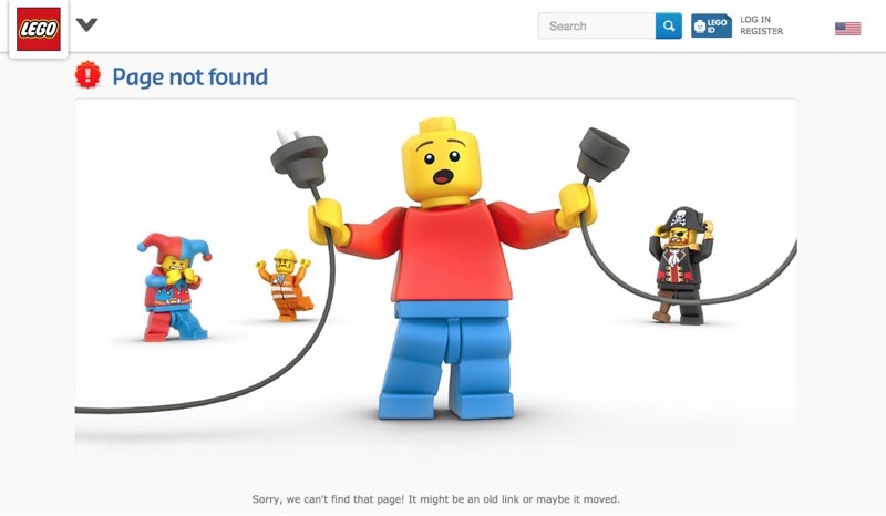 Lego 404 not found page