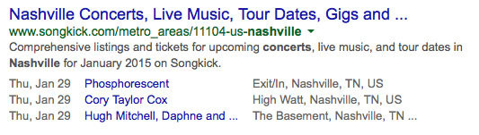 Event Rich Snippet in Google Search Result