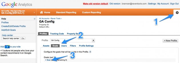 Program Google Analytics to track the event goal