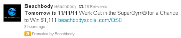 BeachBody's promoted tweet