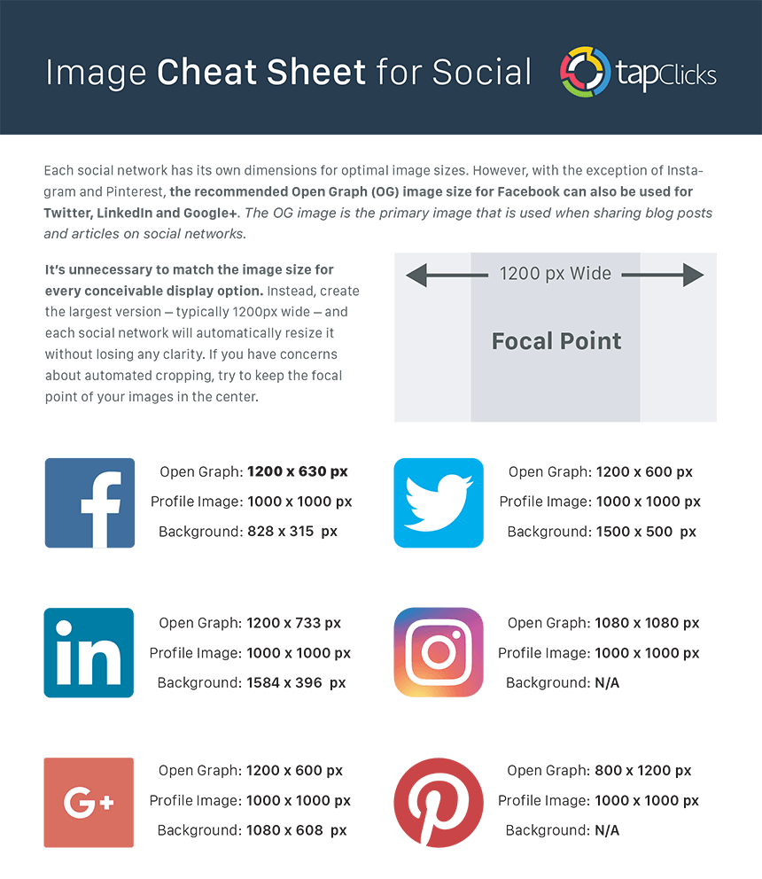 Social Media Image Size Cheat Sheet
