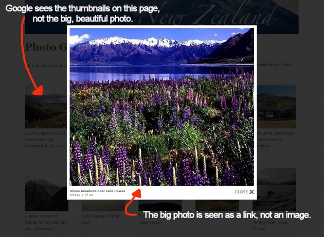 Photo gallery thumbnail - how google see it