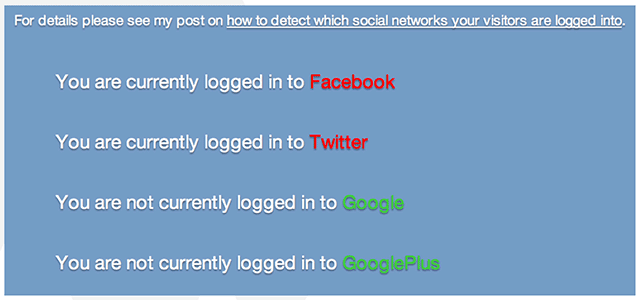 Detect social network you are logged in