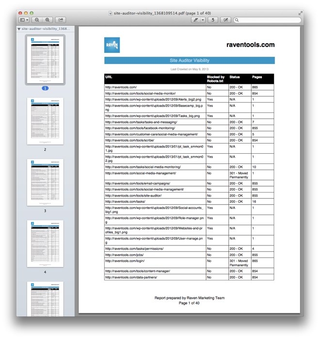 Site Auditor - Detailed Report