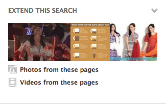 Extend the search on Facebook