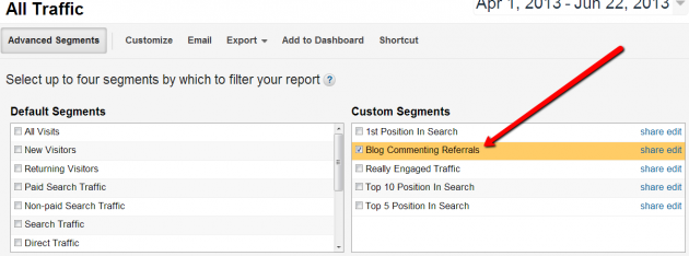 Google Analytics - advanced segment 