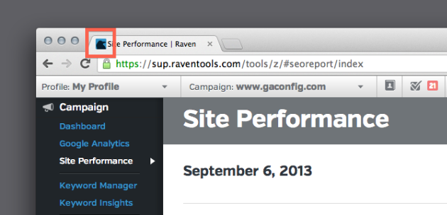 Add a Favicon to Raven tool