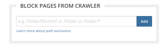 Block pages from our site crawler