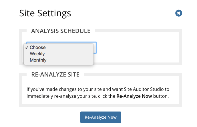 Set how frequently we crawl for our audit