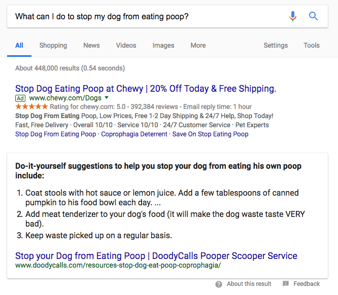 How to stop a dog from eating it's own poop search results