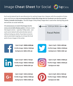 Social Image Cheat Sheet