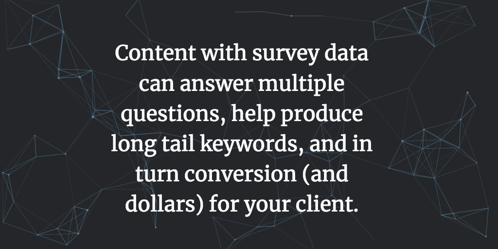 Create content with survey data