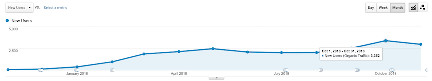 Google Analytics Traffic Growth Example