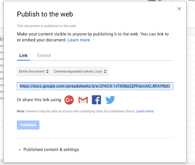 Publish To The Web