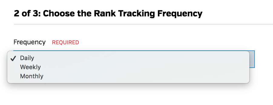 Select KW tracking frequency