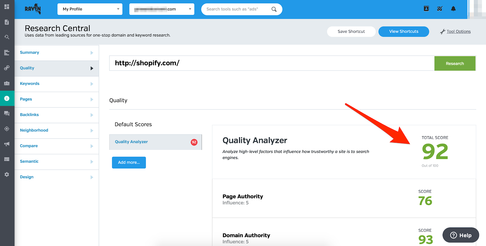 Online SEO Report: Quality Analyzer