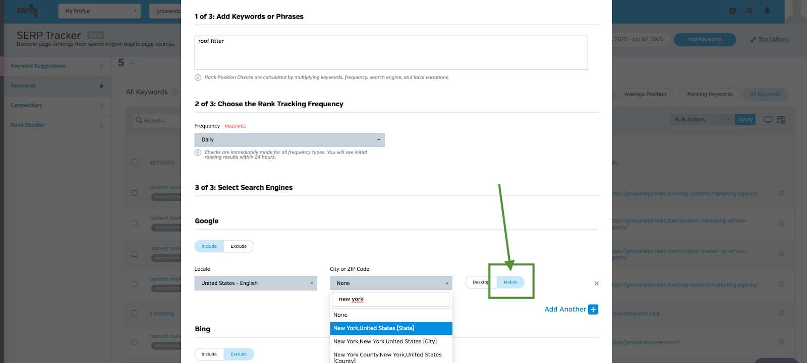  Mobile Rank Tracking is made simple by using Raven Tools.