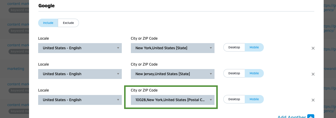 With Raven Tools, you can monitor specific areas by city, zip, etc.